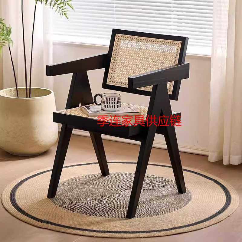 中古侘寂风昌迪加尔椅藤编椅子实木餐椅家用餐桌椅凳子靠背椅藤椅,电子元器件市场,其它元器件,淘宝优惠券,粉丝福利购,淘宝优惠卷