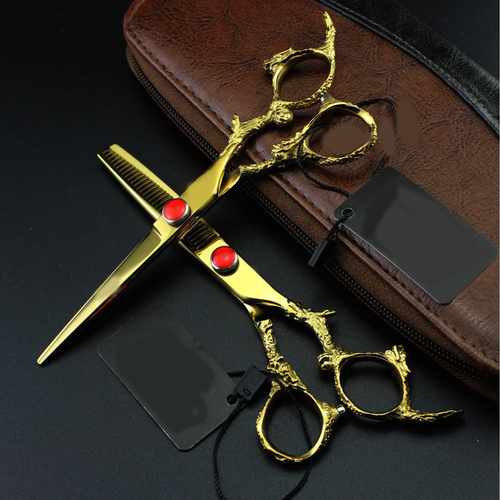 6.0寸   金色怪龙柄 美发剪刀 理发剪 平剪  牙剪 打薄XL3-0401