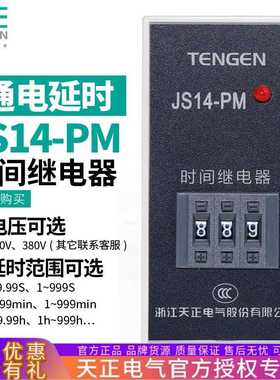 TENGEN天正JS14-PM时间继电器JS14P-M 9.99s交流AC220V380v计时器