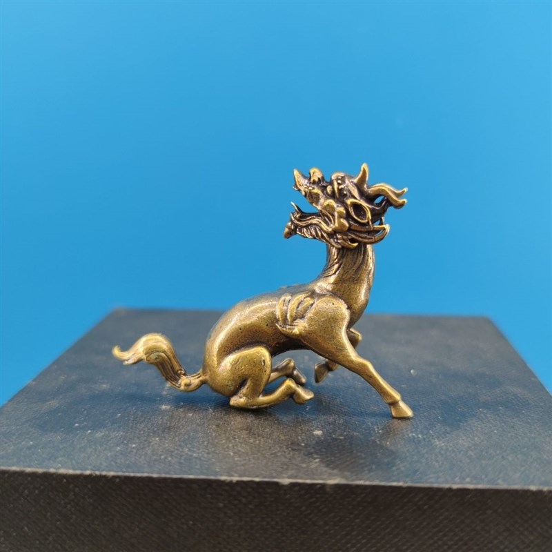 黄铜神兽麒麟瑞兽金稳兽佛殿屋脊黑神话悟空车载U中华式招财摆件