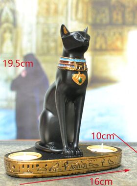 古埃及贝斯特店铺餐厅蜡烛台客厅装饰摆设猫神烛台书房办公室摆件