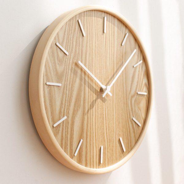 MJK简约现代钟表实木静音时尚挂钟客厅家用时尚静音时尚创意个性