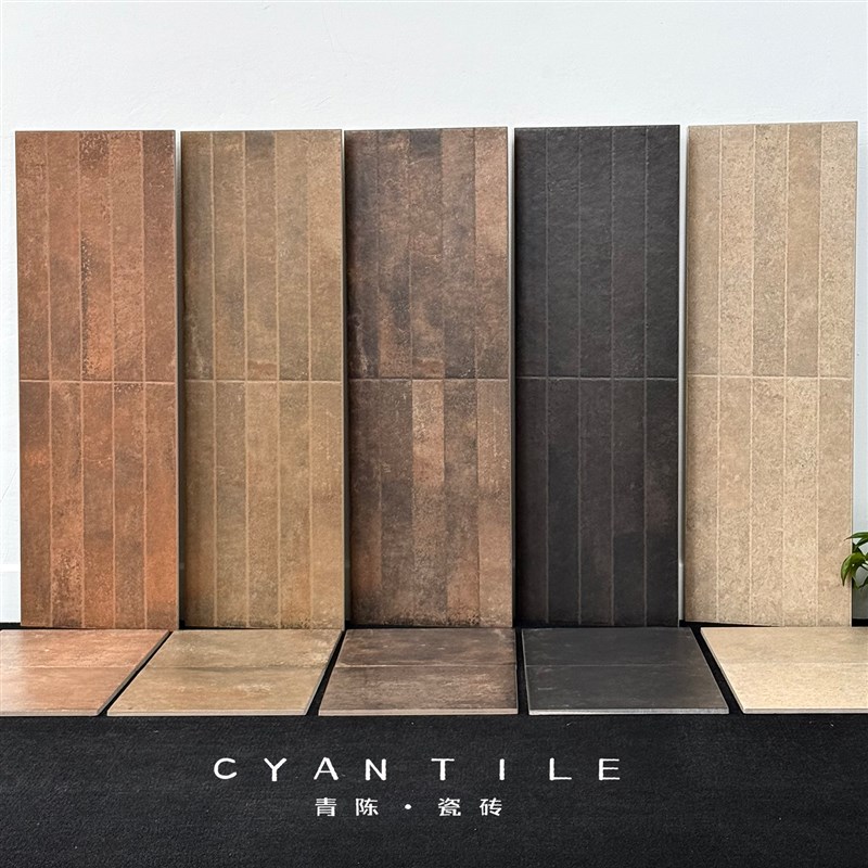 复古中古风做旧长l条仿莱姆石哑光瓷砖浴室卫生间背景墙民宿墙砖