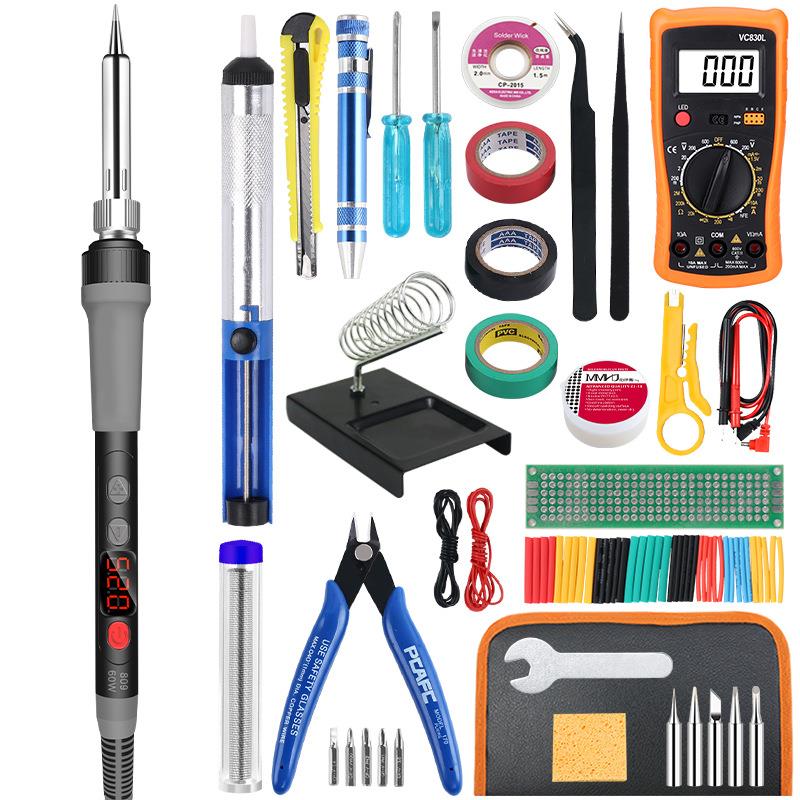 支持选配美欧规可调温数显电烙铁套件便捷式电焊笔维修焊接工具包