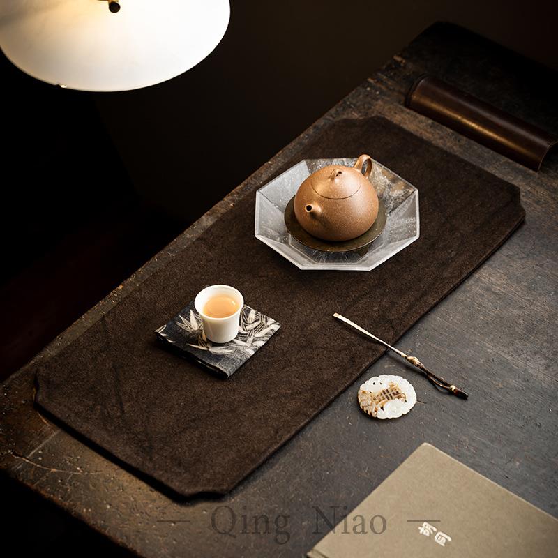 禅意防水安平茶席复古棉麻布中式茶台茶布茶桌垫干泡茶盘垫茶配件