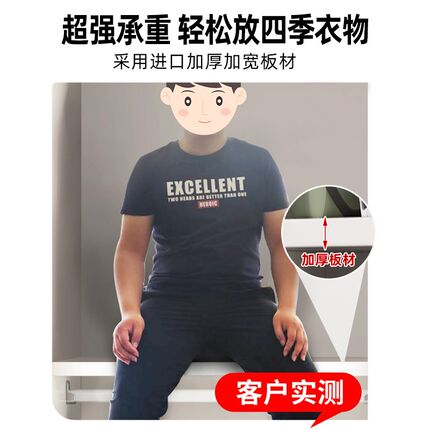 衣柜卧室家用推拉门实木衣橱原木小户型移门收纳T柜出租房儿童柜