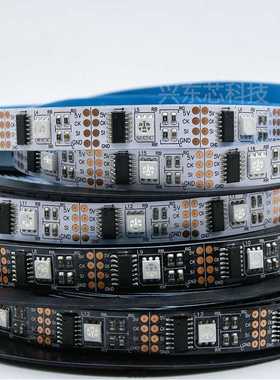 ws2801夜景装饰LED灯带跑马变幻32灯5VRGB全彩户外防水可定制软灯