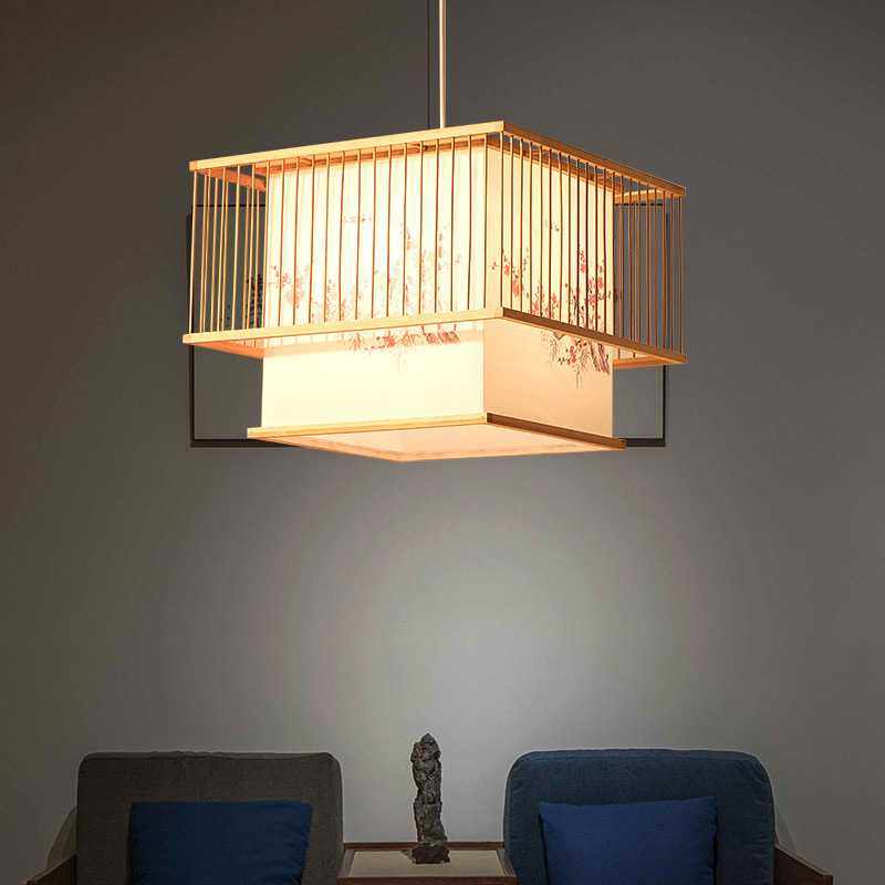现代中式吊灯竹艺灯日式榻榻米饭店竹编吊灯卧室餐厅东南亚风格灯