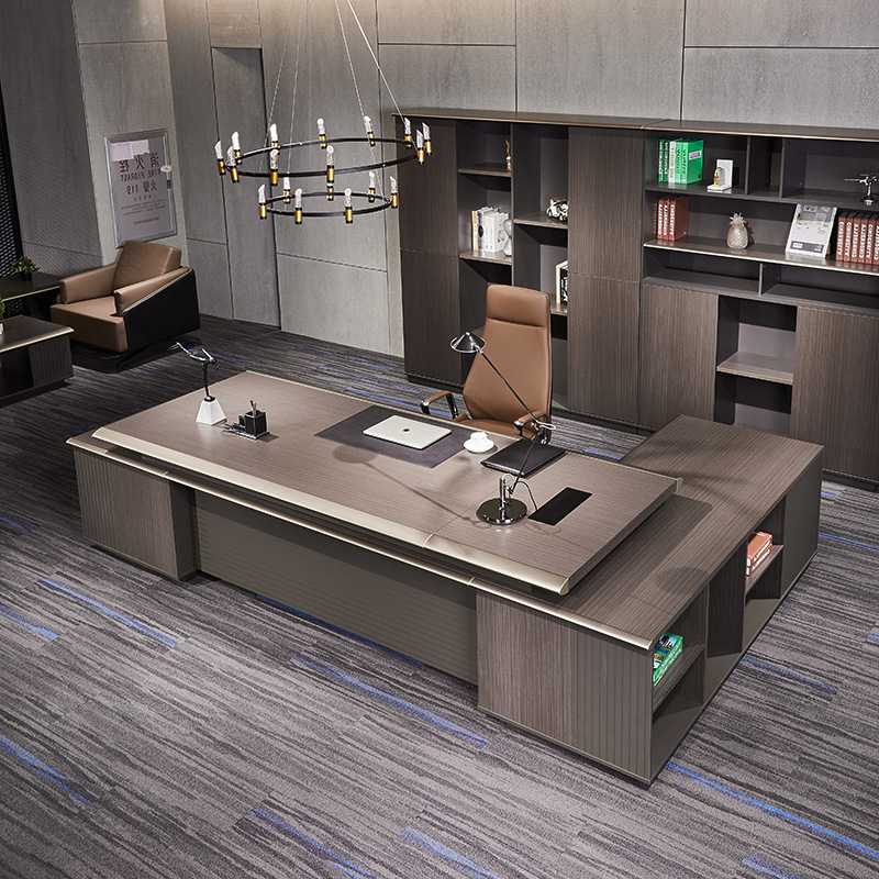 轻奢现代老板桌总裁桌经理桌办公桌椅组合高档办公室迪欧办公家具