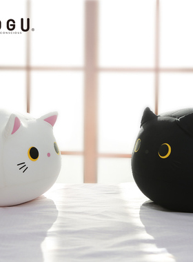 MOGU抱枕沙发腰靠猫公仔可爱动物抱枕送女友礼物圆形抱枕懒人学生