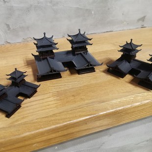 钰书房盆景假山摆件配件吸水石微景观假山上的小摆件双层古楼水陆