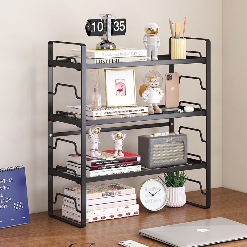 可调节多层置物架办n公桌面收纳架学生课桌书架桌面整理铁艺分层