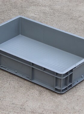 灰色周转箱长方形塑料盒PP物y流箱带盖大号箱子胶框收纳盒子塑料