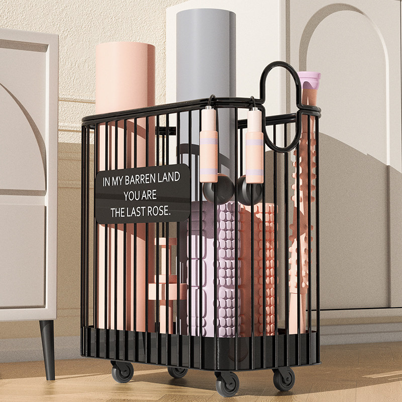 瑜珈垫收纳筐带轮健身器材运动器械置物I架家用羽毛球用品篮筒神,收纳整理,运动器材收纳用具,淘宝优惠券,粉丝福利购,淘宝优惠卷