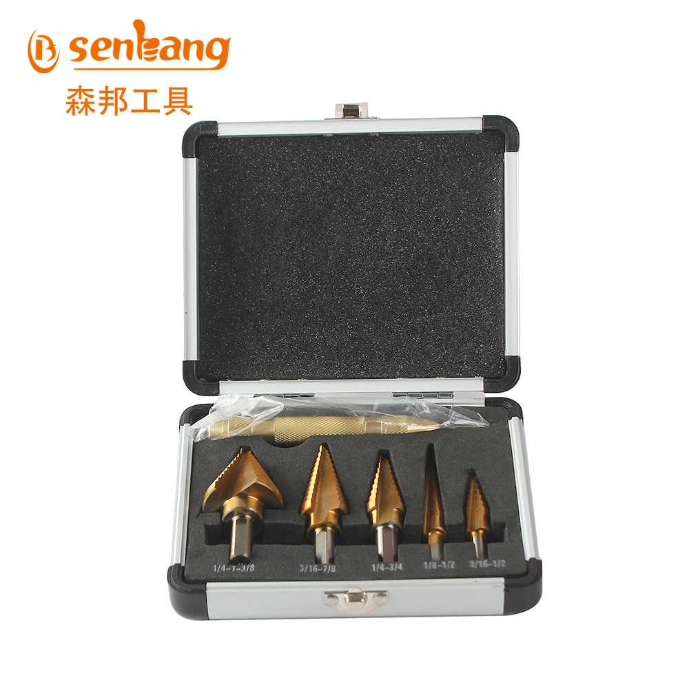 厂家供应 6pc7pc宝塔阶梯钻头铝盒开孔扩孔器套装跨境