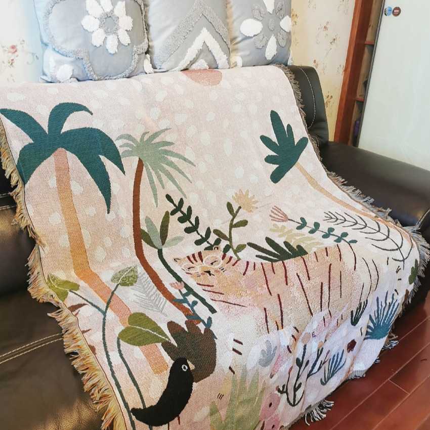 简约现代全包懒人沙发毯沙发罩沙发巾盖毯线毯午睡毯沙发盖巾