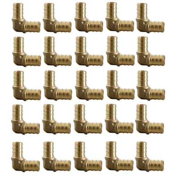 (25-Pack) 1/2 Inch 90 Degree Elbow PEX Fittings Lead Free