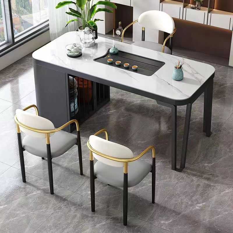 轻奢岩板茶桌椅组合现代简约家用小户型茶台客厅阳台多功能泡茶几