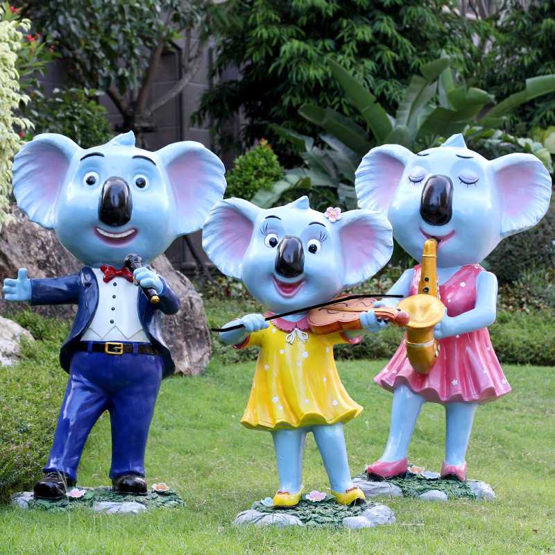 音乐考拉乐器绵羊幼儿园商场户外玻璃钢摆件花园林景观雕塑工艺品