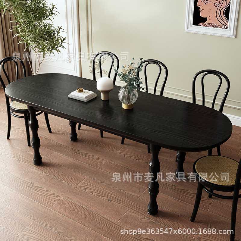 定制全实木餐桌法式复古轻奢吃饭桌家用小户型设计创意工作台桌子图片