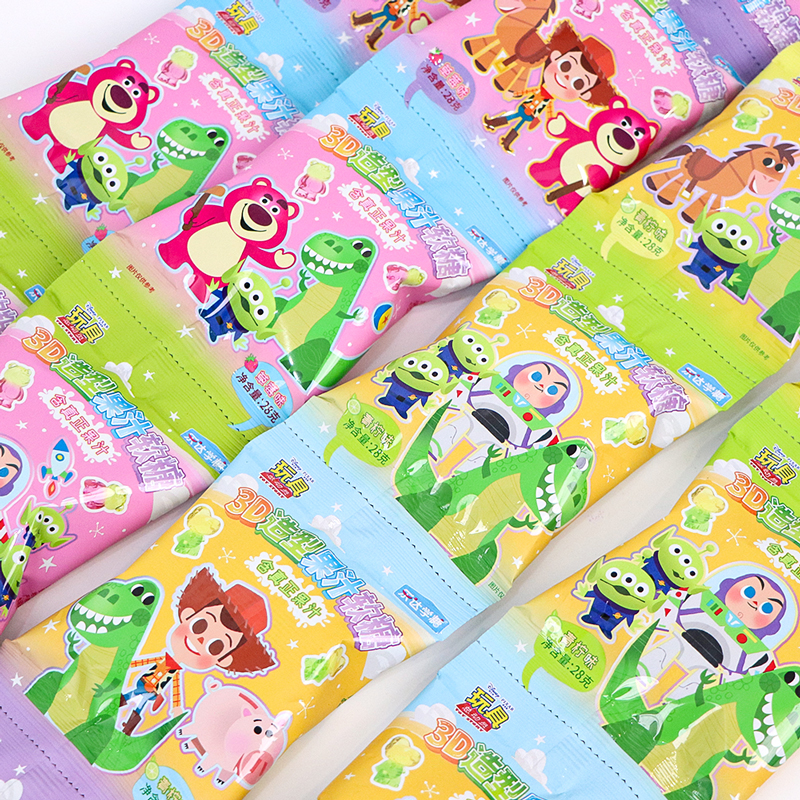 乐达3D造型果汁软糖草莓味青柠味儿童休闲零食小包装回礼分享糖果