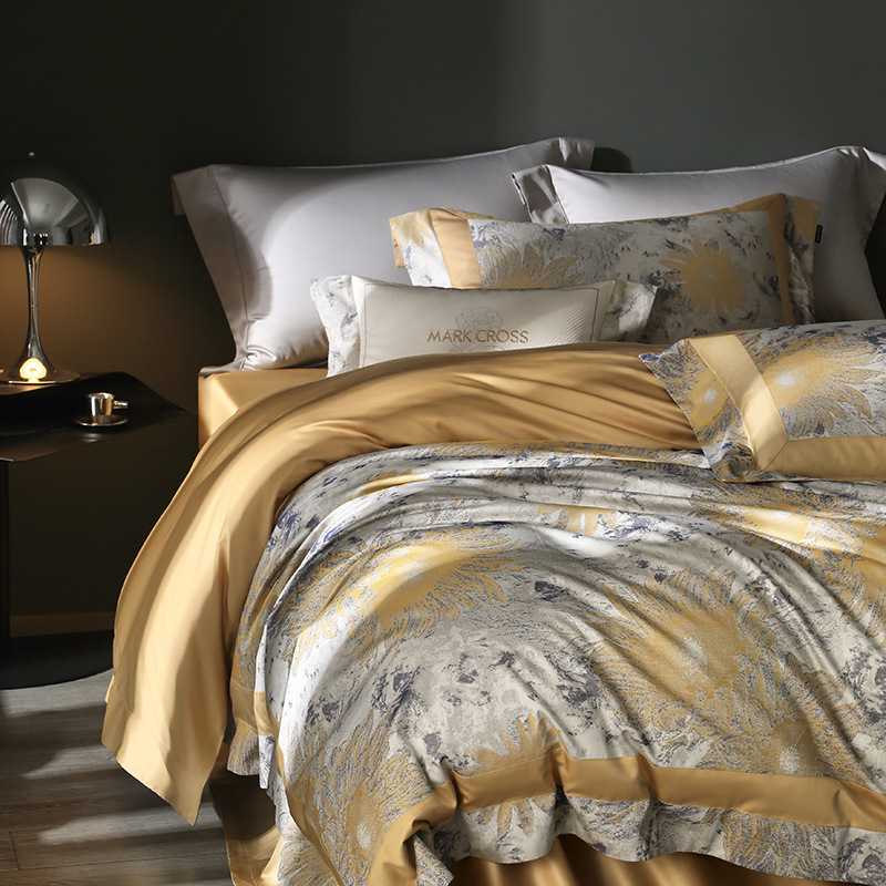 玛洛驰MARKCROSS 顶奢艺术家色织大提花四件套亲肤裸睡匹马棉床品