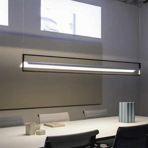 设计师餐厅新中式工作室展厅店铺商用日式一字型灯办公室长条吊灯