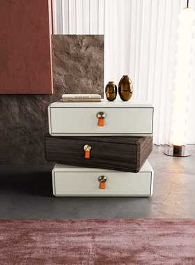 SNASOA6093白+黑jeaek意式极简床头柜设计师款TEOREMA旋转床头柜