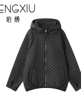 【蜂蜜惊喜社】2025新款冬季女连帽拉链长袖简约时尚百搭Y-T25857