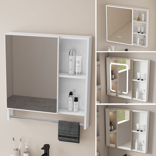 北欧式镜柜镜箱太空铝浴室柜组y合单独收纳盒卫生间挂墙式储物镜