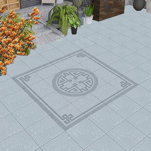 户外地铺石瓷砖拼j花2400X2400别墅入户庭院花园露台防滑拼花地砖