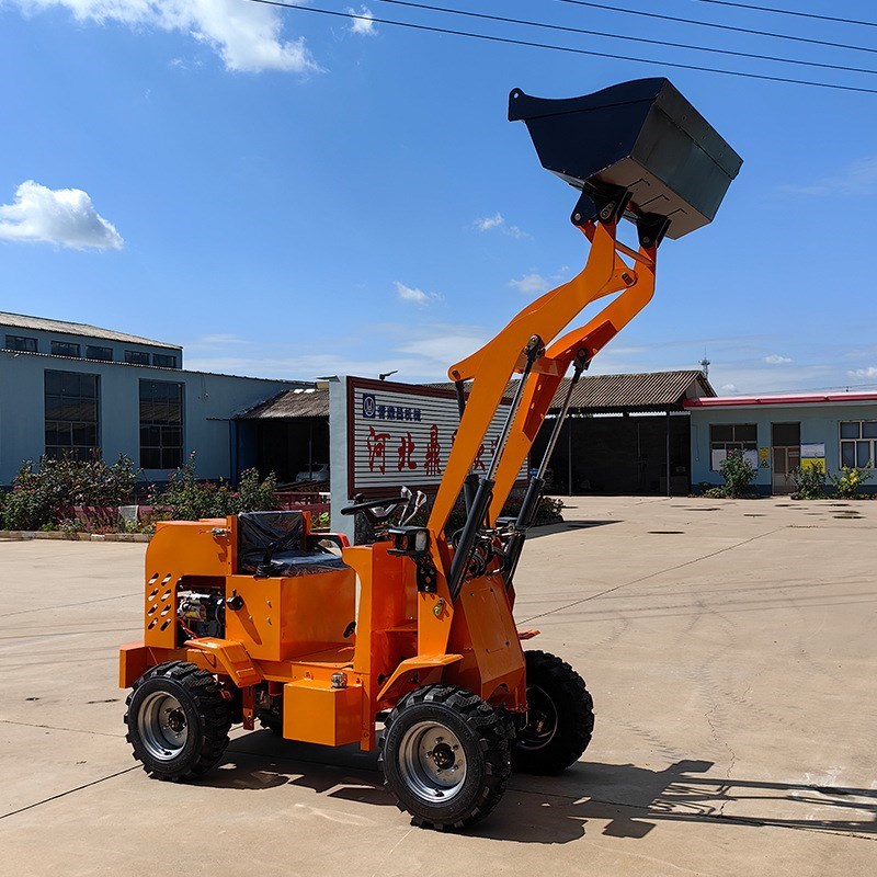小型铲车装载机多功o能工程建筑矮脚虎柴油四驱加高抓木机农用铲