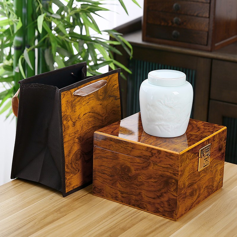 高档茶叶罐礼盒包装密封t罐白茶牡丹白毫银针绿茶礼品木盒陶瓷通