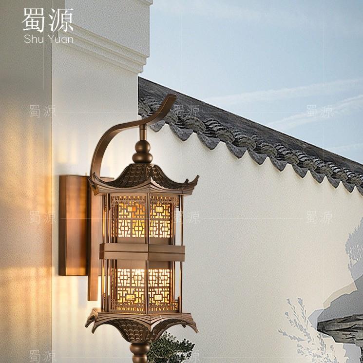 楼阁】户外防水壁灯新中式别墅庭院大门柱子高端外墙院子门柱复古