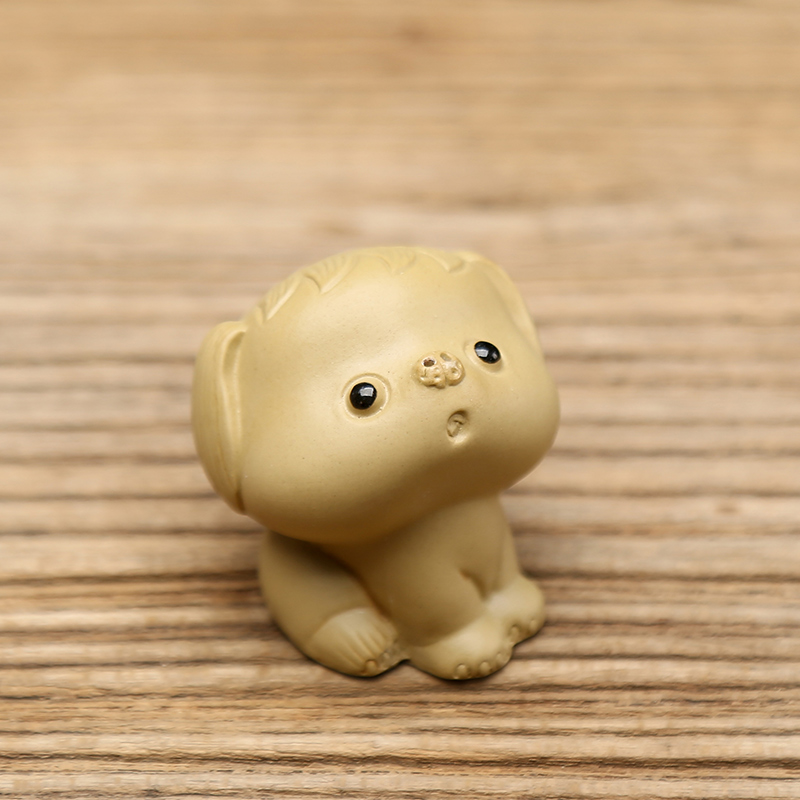 创意精品a可养紫砂茶宠摆件生肖狗卡通招财可爱迷你小茶玩茶台装