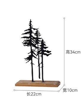 美式做旧耶诞树铁艺摆件玄关桌面装饰摆饰饭厅橱窗场景布置道具