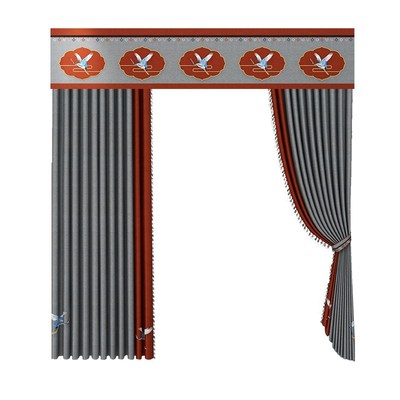 【云中仙鹤】新中式窗帘遮光2x024新款卧室高级感隔音客厅双层带