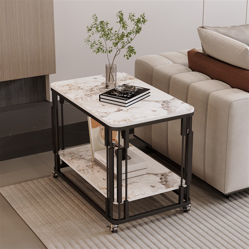 意式极简沙发f边几可移动岩板茶几小推车客厅家用高级感轻奢置物