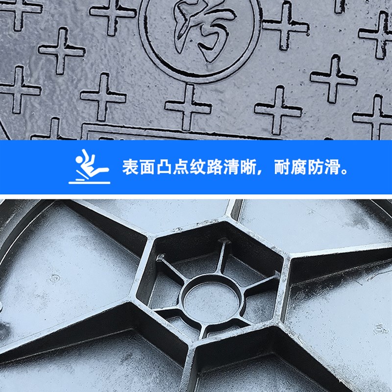 球墨铸铁井盖圆形污水窨井盖方形雨水沙井盖重型下水道阴井沟盖板