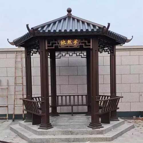 定制铝合金仿古凉亭新中式户外复古廊亭室外庭院乘凉跨境简约古亭