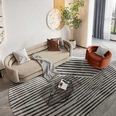 意式布艺现代简约设计师轻奢小户型客厅免洗科技布异形双人沙发