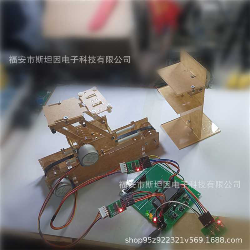 立体仓库停车库模型展示步进电机简易横向上下存放取货存自动化运