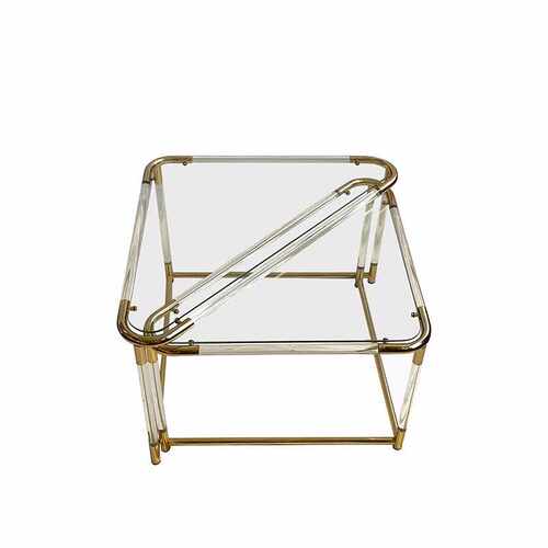 造心家具|钢化超白玻璃茶几转角边几意式轻奢拼接几Coffee Table