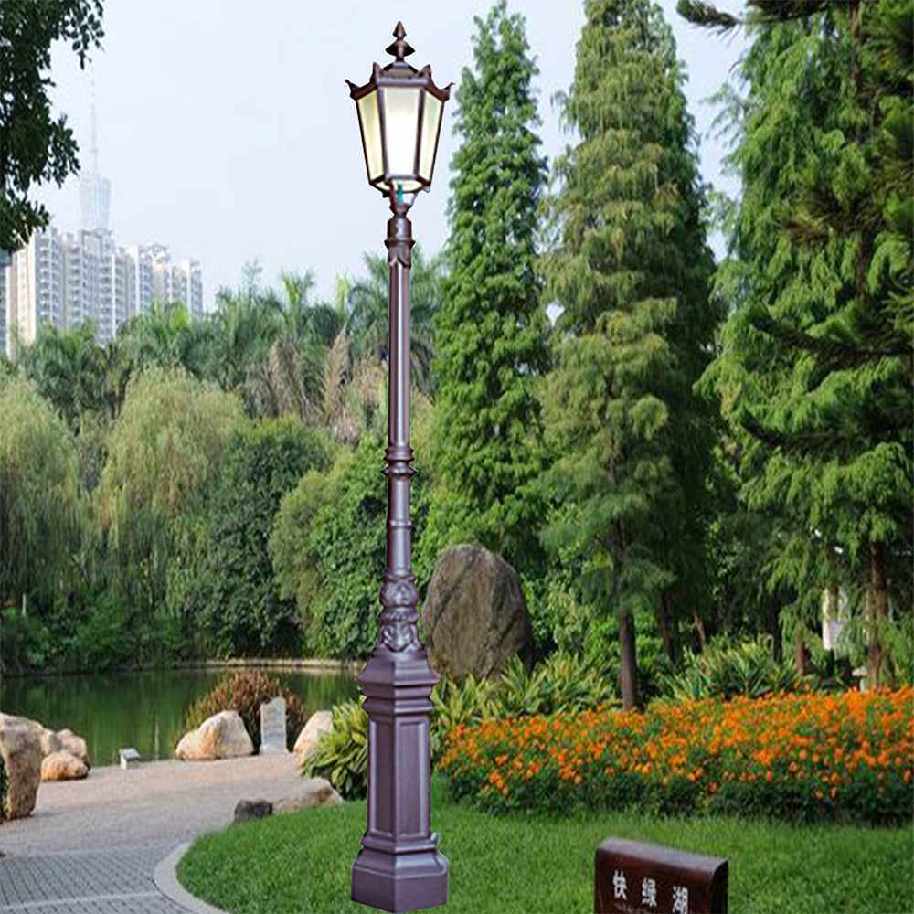 欧式仿古户外防水小区花园别墅景观灯路灯 3米古铜色压铸铝庭院灯