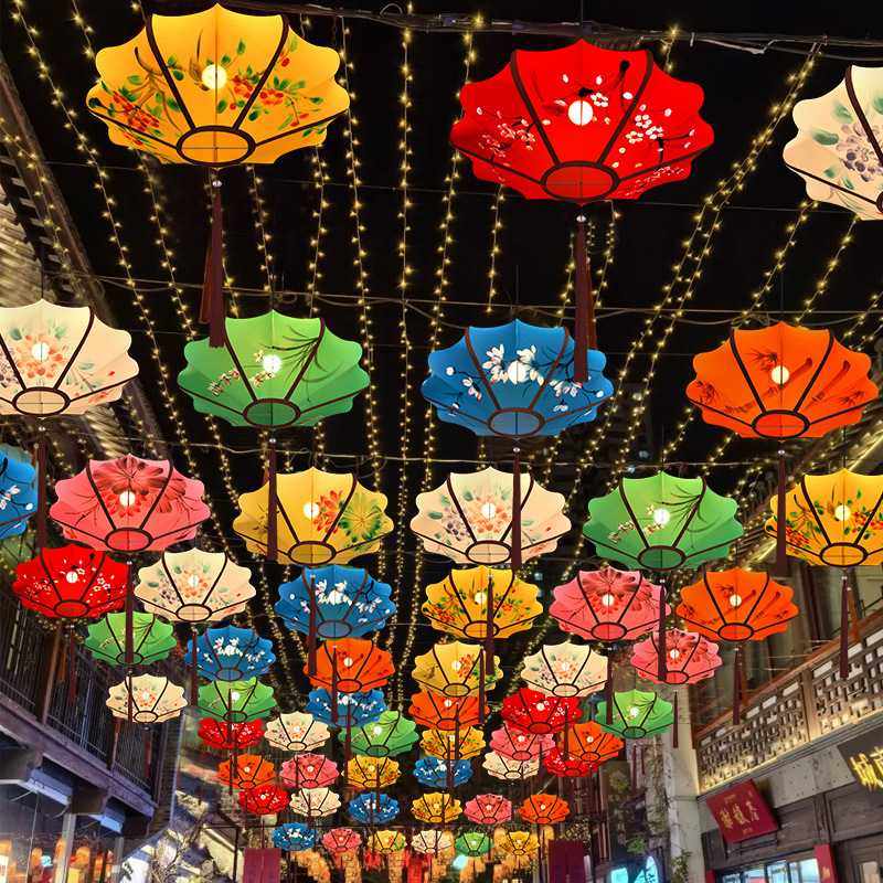 闻派2025新款中式飞碟布艺吊灯开业酒店古典灯具中国风仿古手绘红,3C数码配件,摄像机配件,淘宝优惠券,粉丝福利购,淘宝优惠卷