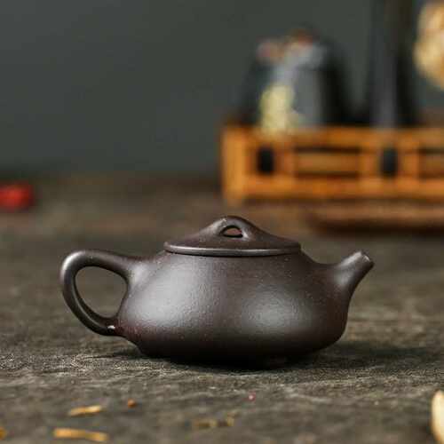 正宗宜兴手工紫砂壶原矿陈腐黑金砂景舟石瓢泡茶壶功夫茶具礼品