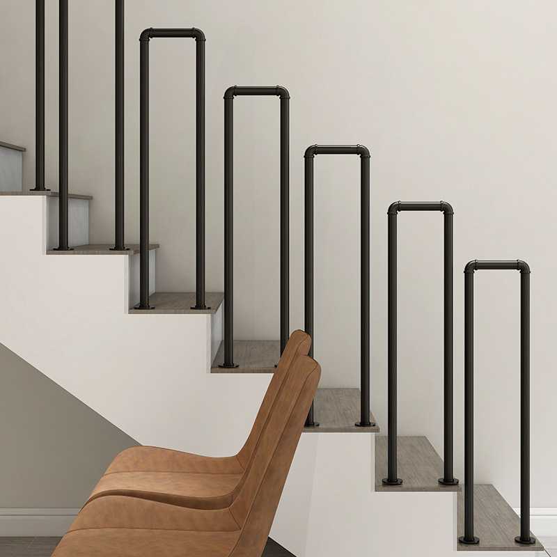 工业风楼梯扶手金属水管室内防护栏杆走廊阁楼老人儿童加固型围栏