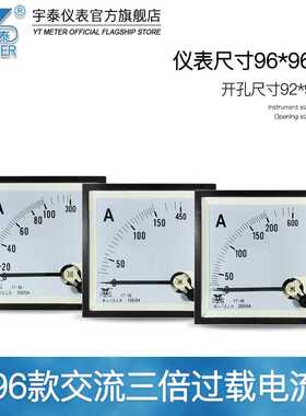 CP96交流三倍过载电流表30/50/75/100/150/5A BE96 YT96带缓冲9cm