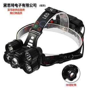 工厂直销5T6头灯 USB强光五头灯伸缩变焦头灯usb充电    产品562
