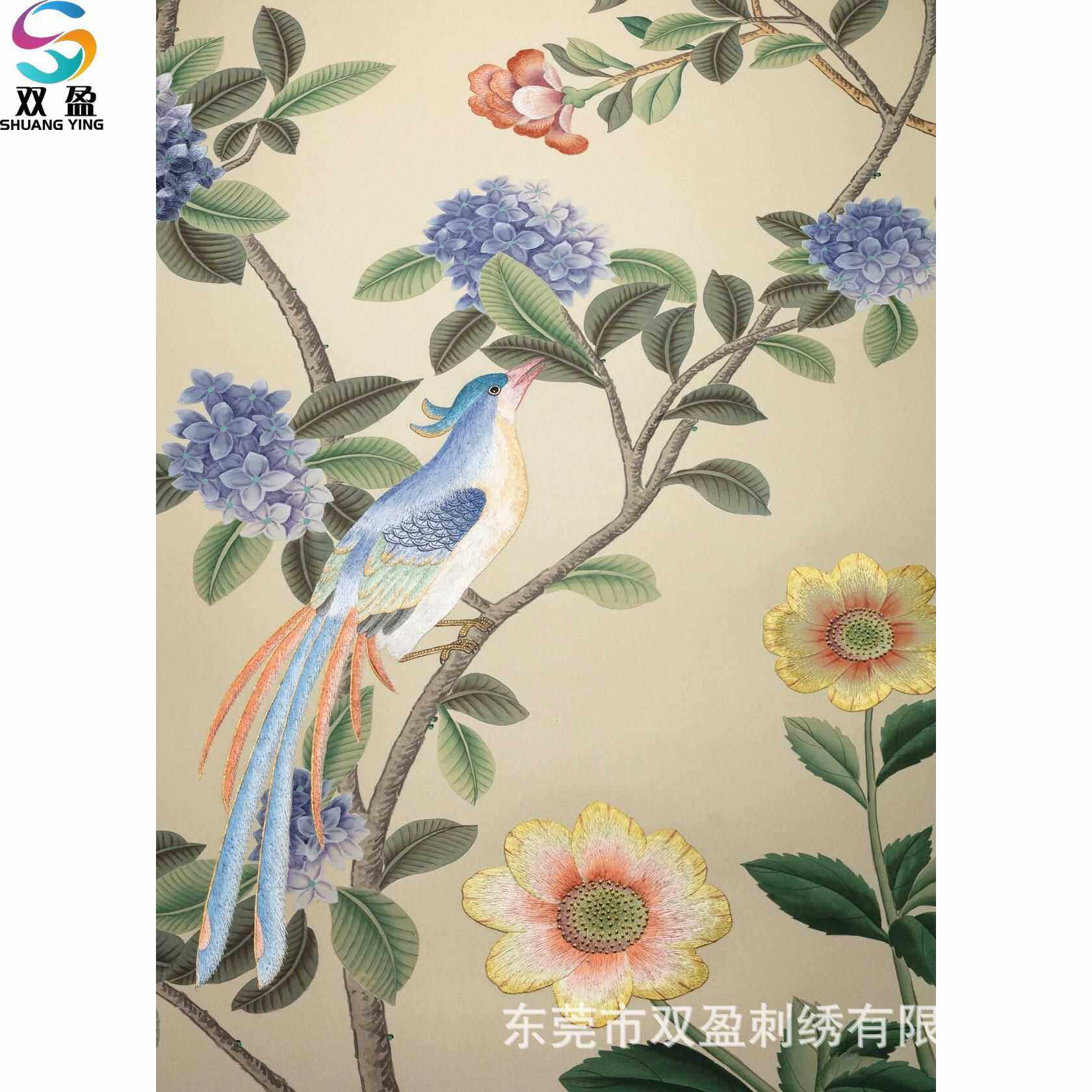 中东硬包背景墙珠片珠子电视客厅床头新工艺珠绣硬软包中式特种绣